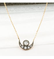 Favori Gold Hilalli Elmas Montürlü Altın Kolye