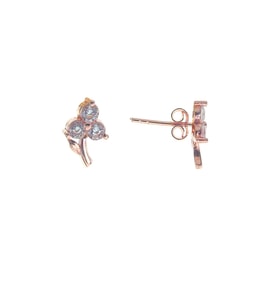 Söğütlü Silver Gümüş zirkon taşlı minik çiçek küpe