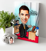 BK Gift Kişiye Özel Bay Avukat Karikatür Kanvas Tablo 30x50cm 3