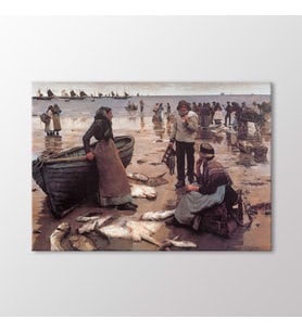 Arty Tablo Fish Sale On Beach Tablo (Karışık)