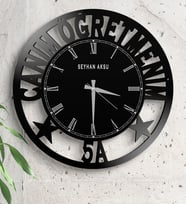 BK Gift Kişiye Özel Canım Öğretmenim Ahşap Duvar Saati Model 3