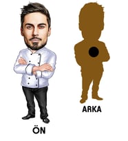 Kişiye Özel Aşçı Karikatürlü Ahşap Magnet Bay-5