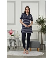 Kadın Tunikli Pijama Takım (Lacivert)