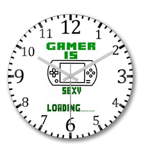 Gamer is Sexy Duvar Saati Bombeli Gercek Cam