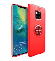 Microsonic Huawei Mate 20 Pro Kılıf Kickstand Ring Holder Kırmızı