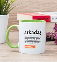 Arkadaş Kelime Anlamı Renkli Kupa Bardak
