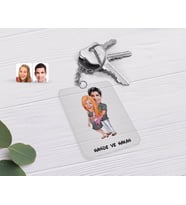 BK Gift Kişiye Özel Bebek Sürprizi Karikatürlü Şeffaf Pleksi Anahtarlık (Beyaz)
