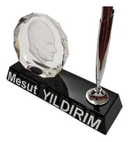 Kristal Atatürk Logolu Şık ve uygun Masa İsimliği Makam Hediyesi Masa İsimliği,İsimlik