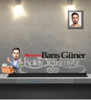 Kişiye Özel Öğretmen Karikatürlü Kolay Yetişmiyor Ahşap Biblo Bay-3