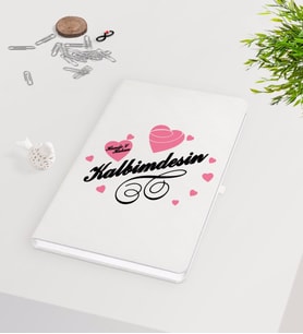 BK Gift Kişiye Özel Sevgililer Günü Beyaz Defter-16