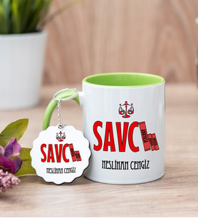 Savcı Yeşil Kupa Bardak Ve Anahtarlık Set