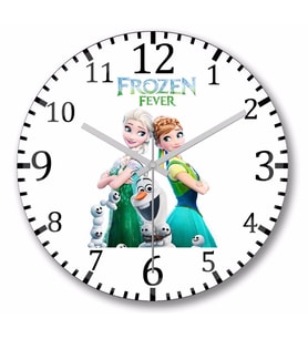 Elsa Anna Frozen Fever Olaf Duvar Saati Bombeli Gercek Cam