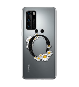Papatya Harf Tasarım Süper Şeffaf Silikon Telefon Kılıfı Huawei P40 Ö-Harfi