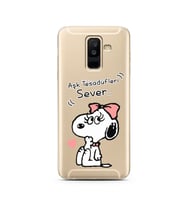 Snoopy Tasarımlı Süper Şeffaf Silikon Telefon Kılıfı Samsung A6 Plus