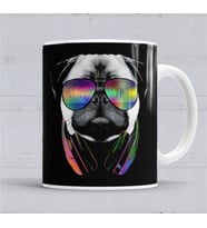 Müzik Pug  Müzikli Pug Köpek Kupa Bardak Porselen