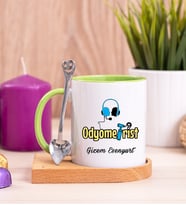 Odyometrist Ahşap Altlıklı Yeşil Kupa Bardak