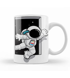 Astronaut Kupa Bardak Porselen