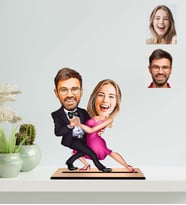 Kisiye Özel Karikatür Sevgililer Günü Hediyesi  Ahsap Biblo
