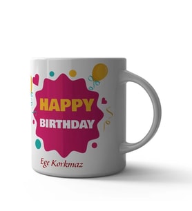 Happy Birthday Kupa Bardak (Çok Renkli)