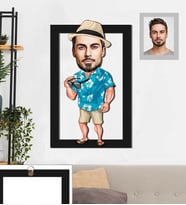 Kişiye Özel Erkek Karikatürlü 3D Ahşap Tablo 30x47 Model-11
