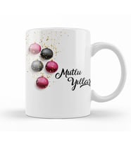 Mutlu Yıllar Noel  Topları Kupa Bardak Porselen