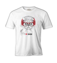 Köpek - Müzik Beyaz Erkek Tshirt