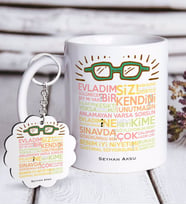 BK Gift Kişiye Özel Öğretmen Sözleri Beyaz Kupa ve Anahtarlık Hediye Seti-2 (Model 1)
