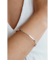 Taşsız  Minimal Beyaz Altın Bilezik