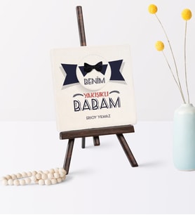 Babalar Gününe Özel Benim Yakışıklı Babam Şovaleli Doğal Taş  1