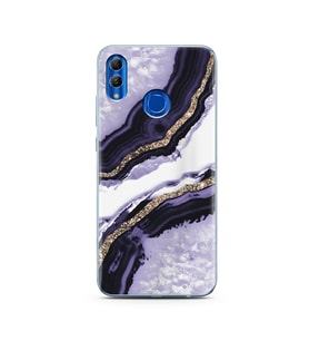 Mor Kumsal Tasarımlı Süper Şeffaf Silikon Telefon Kılıfı Huawei Honor 10 Lite