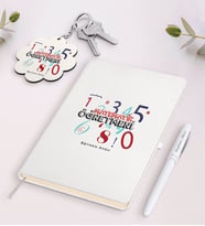 BK Gift Kişiye Özel Matematik Öğretmeni Beyaz Defter Kalem ve Anahtarlık Hediye Seti-4 (Model 1)