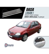 Dacia Logan Krom Cam Çıtası 4 prç. 2004-2012 Paslanmaz Çelik