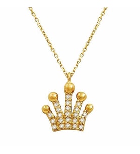 Kraliçe Tacı Kolye 2,37 Gram 14 Ayar Altın (Sarı)