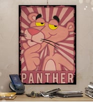 Pembe Panter(Pink Panther) Tasarım 35x50cm Hediyelik 8mm Ahşap Tablo