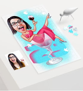 BK Gift Kişiye Özel Kadın Doğum Günü Karikatür 240 Parça A3 Puzzle  2