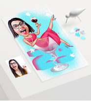 BK Gift Kişiye Özel Kadın Doğum Günü Karikatür 240 Parça A3 Puzzle  2