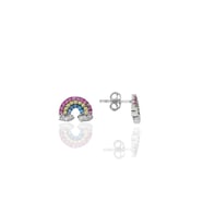 Söğütlü Silver Gümüş rodyumlu gökkuşağı küpe