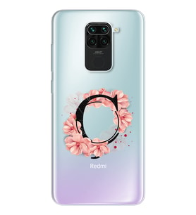 Pembe Çiçekli Harf Tasarım Süper Şeffaf Silikon Telefon Kılıfı Xiomai Redmi Note