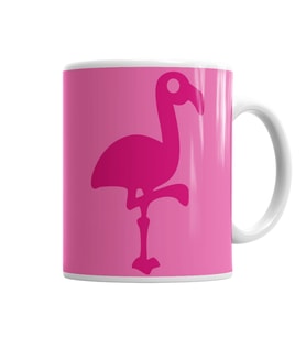 Pembe Yavru Flamingo Kupa Bardak Porselen