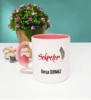 Sekreter Tasarımlı Kişiye Özel Sekreter Kupa Bardak Pembe