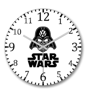 Star Wars Duvar Saati Bombeli Gercek Cam