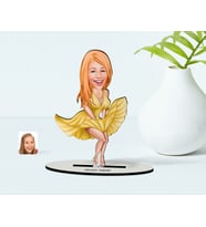 BK Gift Kişiye Özel Marilyn Monroe Karikatür Ahşap Biblo  1