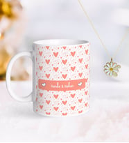 BK Gift Kişiye Özel Sevgililer Günü Kupa ve Çift İsimli Papatya Kolye-40 (Model 1)