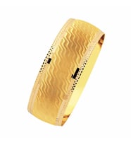 14 Ayar Altın Mega Bilezik 25 Gram Dalga Desenli