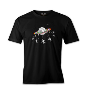 Swing Astronot Siyah Erkek Tshirt