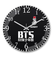 Bts Army Fan Duvar Saati Bombeli Gercek Cam