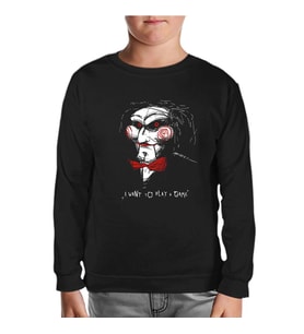 Saw - Testere Oyun Siyah Çocuk Sweatshirt