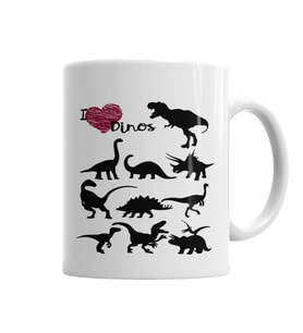 Eu Amo Dinossauros Kupa Bardak Porselen