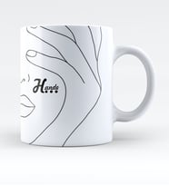 BK Gift Kişiye Özel Minimalist Çizgi Kadın Tasarımlı Kupa Bardak