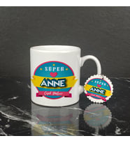Süper Anne Hediye Kupa Bardak ve Anahtarlık Set